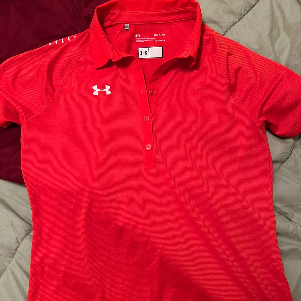 Orange Under Armour Polo